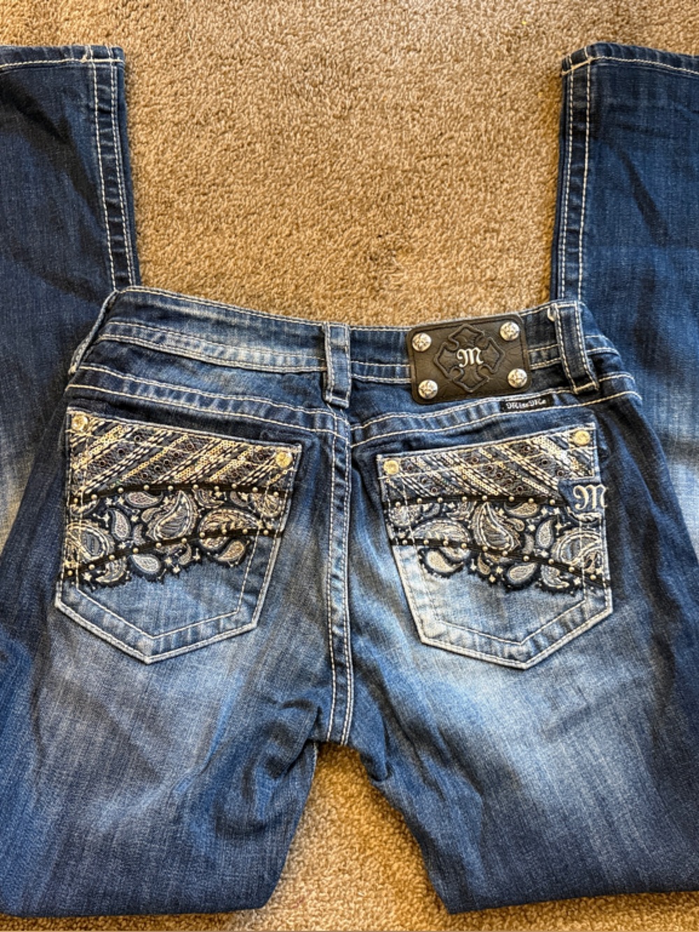 Miss Me Dark Blue Flare Jeans - Picture 3 of 4